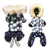 Down Cold-proof Cotton-padded Jacket for Puppies, Four-legged Hooded Warm and Thickened New Pet Clothing