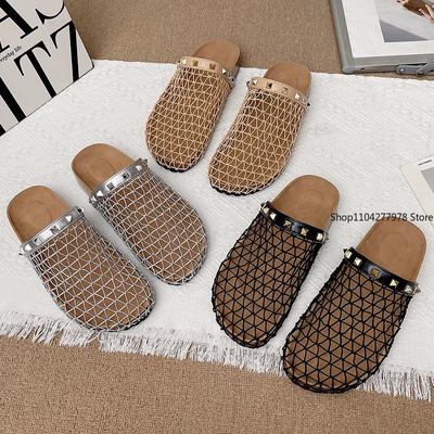 Модные женские тапочки 2025 Женские летние новые тапочки с круглым носком Водяной бриллиант Плоские Домашние Противоскользящие Сандалии Шлепанцы Женские Zapatos De Mujer