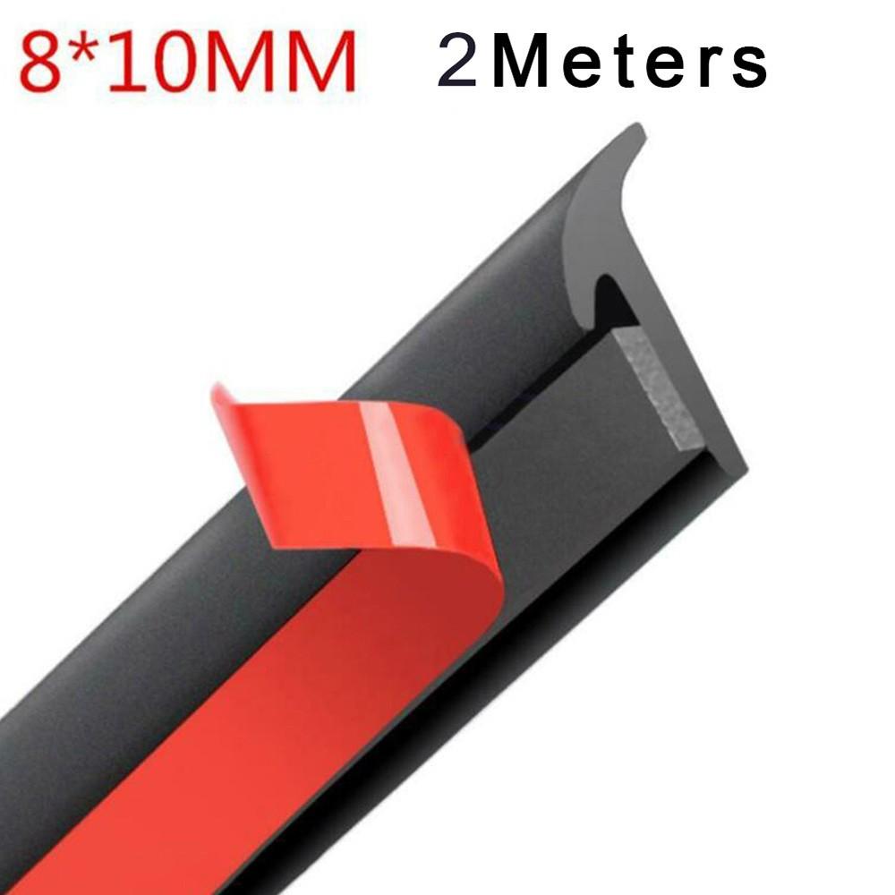 8 *10mm Car Black.Dashboard Windshield Gap Sealing Strip Rubber.Accessories 2M