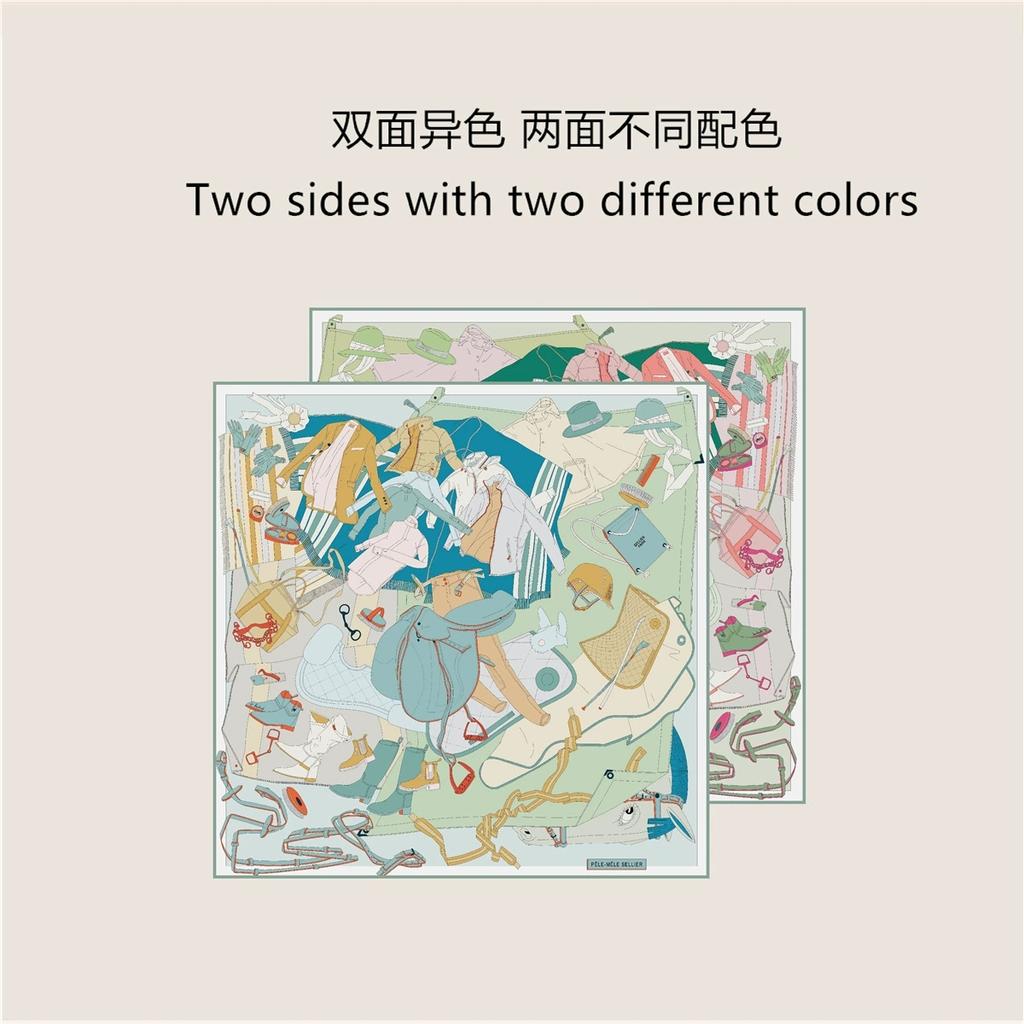 70CM Handmade Double-Side Printed Imitation Silk Scarf Roll Edge Luxury Pattern High Quality Women Scarf Wraps Echarpes Foulards