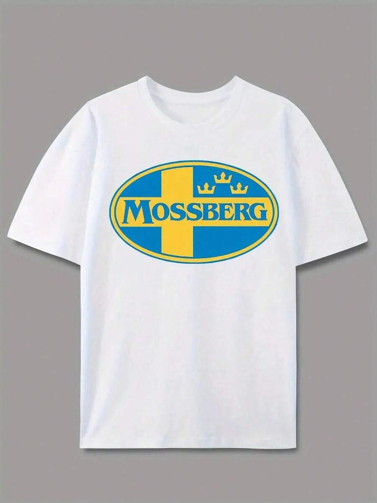 Unisex'S Casual Crew Neck T-Shirt With Mossberg Print