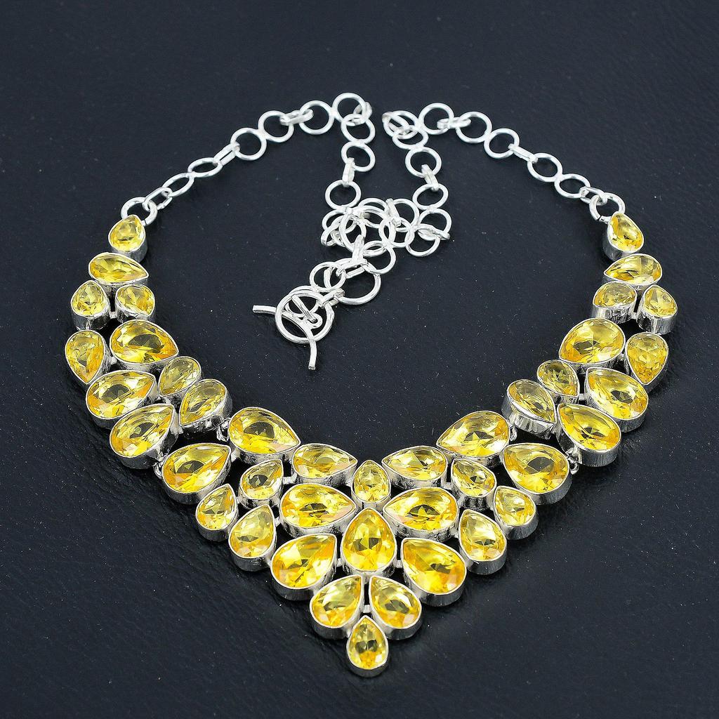 Удивительное ожерелье из серебра 925 пробы с цитрином, серебряное ожерелье с цитрином для жены, ожерелье унисекс, подарок на годовщину