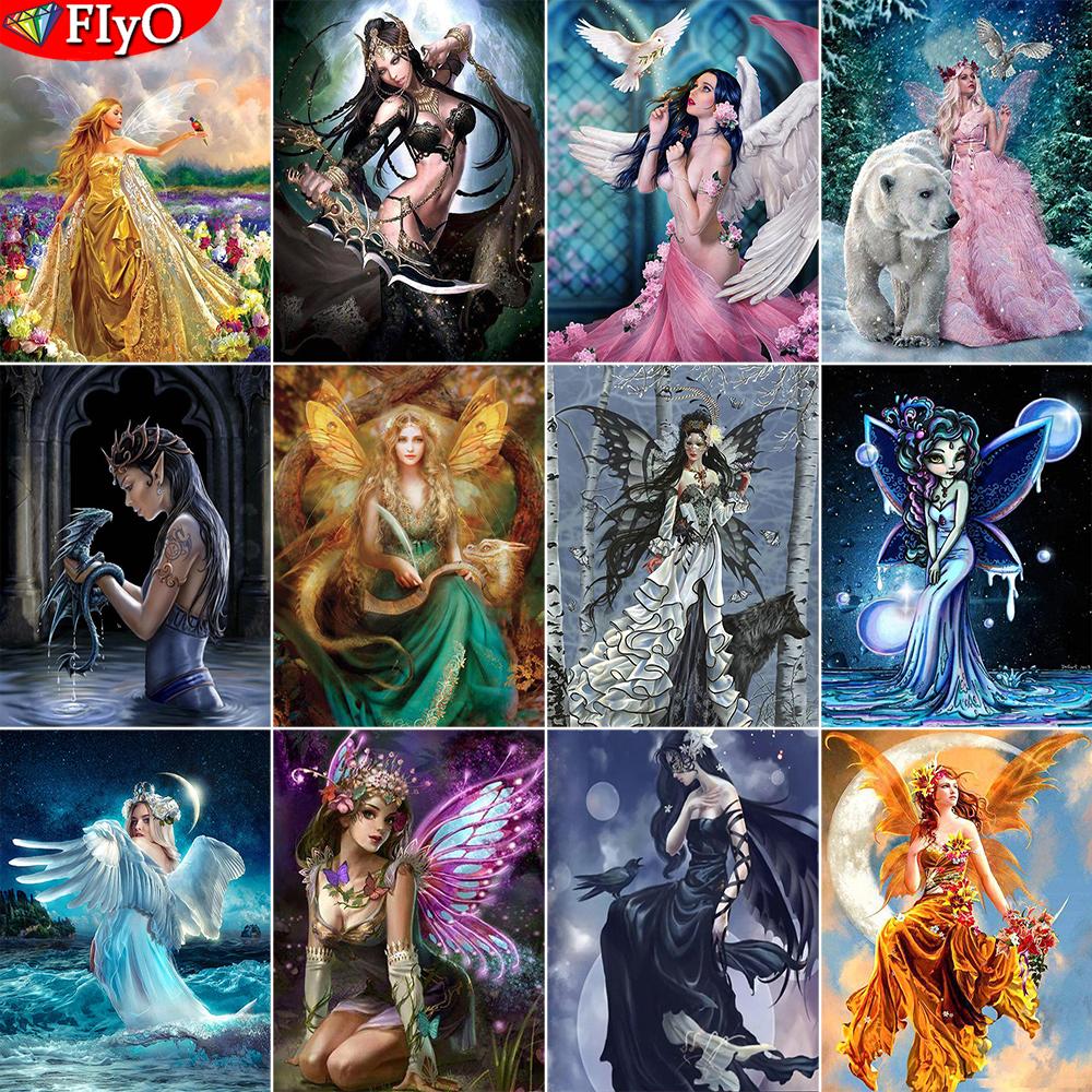 5D алмазная живопись эльфы полная круглая дрель мозаика алмазная вышивка женские животные дракон вышивка крестиком наборы домашний декор домашний декор