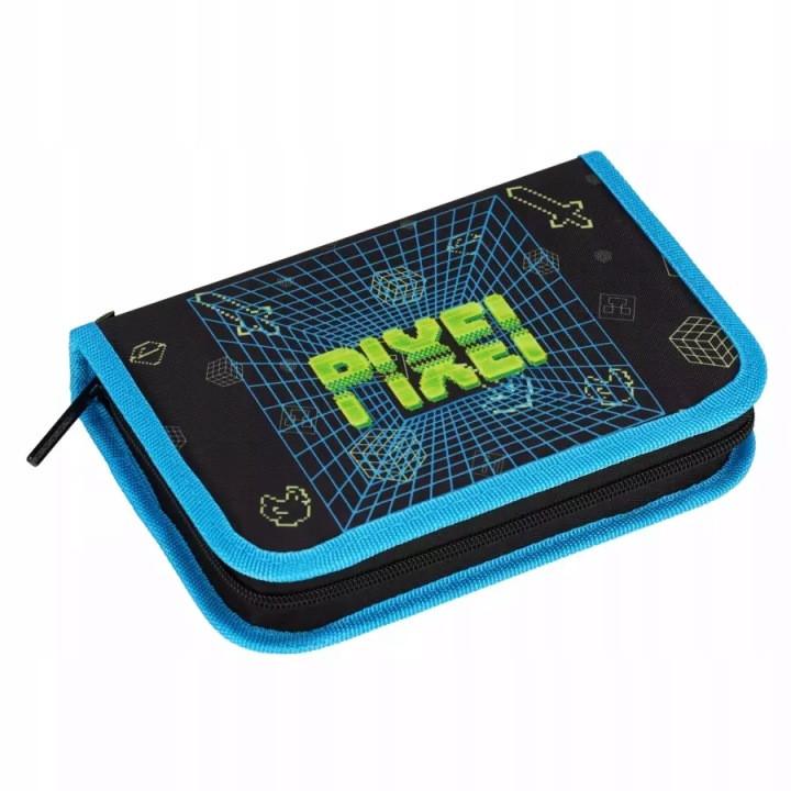 School Pencil Case, Foldable, Double Flap, Game, For Gamers, Pixels