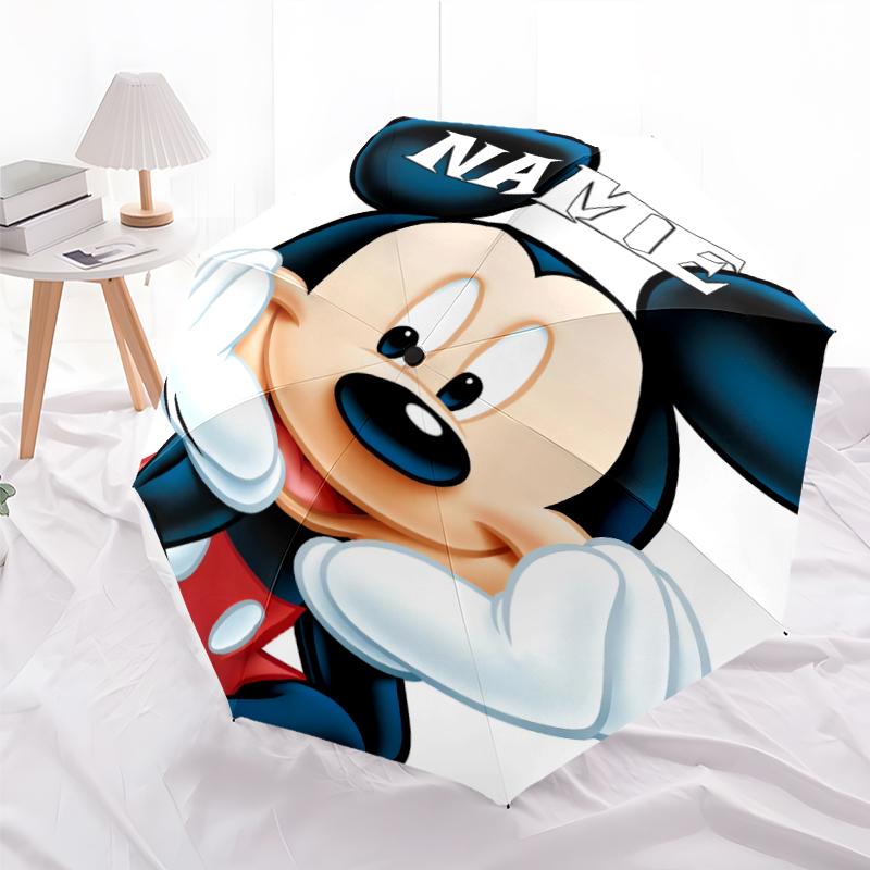 Personalized Name M-Mickey Print Umbrella - Automatic Open/Close, Eight-Rib Durable Frame, Automatic Folding Umbrella