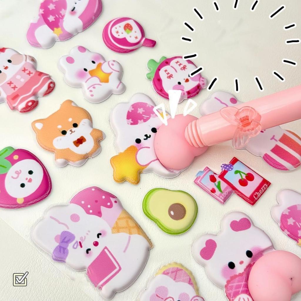 Phone Case Stickers Kids 3D Stickers Self-adhesive Animal Cute Toys Bear Craft Toys For Diary Scrapbook Pencil Case Tablet Etc