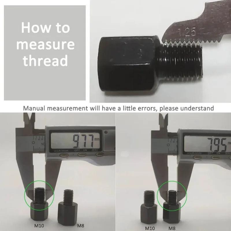 Винт для конверсии мотоциклетного зеркала M8 M10 Пара Черный 10 мм 8 мм Болт для конверсии зеркал заднего вида По часовой стрелке Универсальная модифицированная деталь