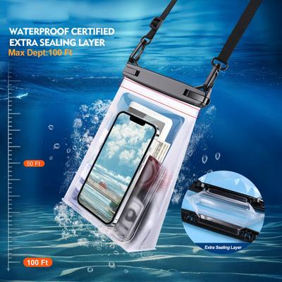 1 шт. Водонепроницаемая сумка для телефона — чехол для телефона с сенсорным экраном IPX8 для плавания, спорта, активного отдыха — подходит для телефонов до 7 дюймов