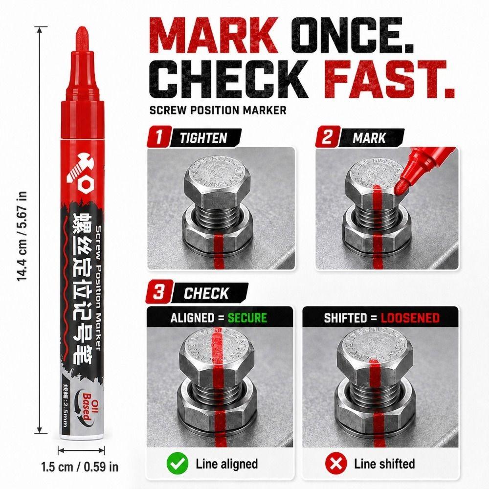 Screw Alignment Tool Paint Marker Pen Quick Dry Industrial Marker Maintenance Inspection