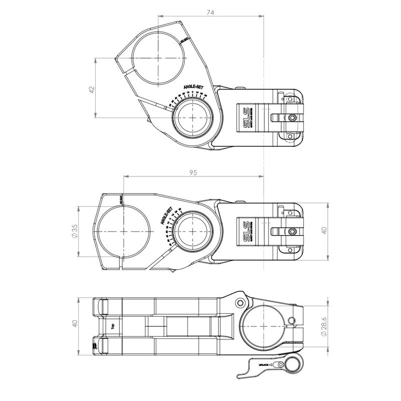 ROCKER PARTS RocHead AiO 35mm Clamp Stem (Adjustable Type) 90mm,