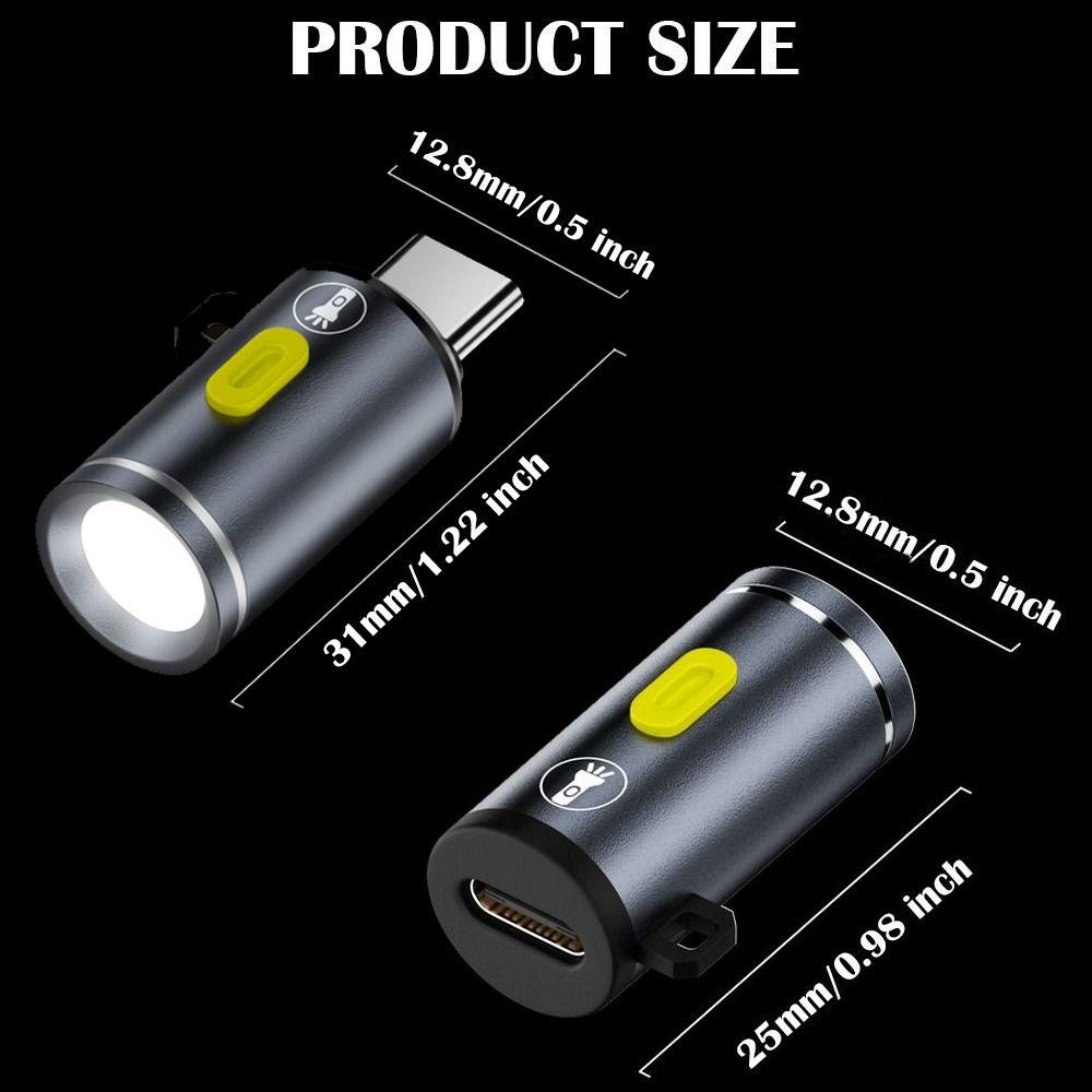 230 High Lumens Type-C Mini Flashlight Portable Plug and Play USB C Emergency Lamp Aluminum Alloy with Lanyard