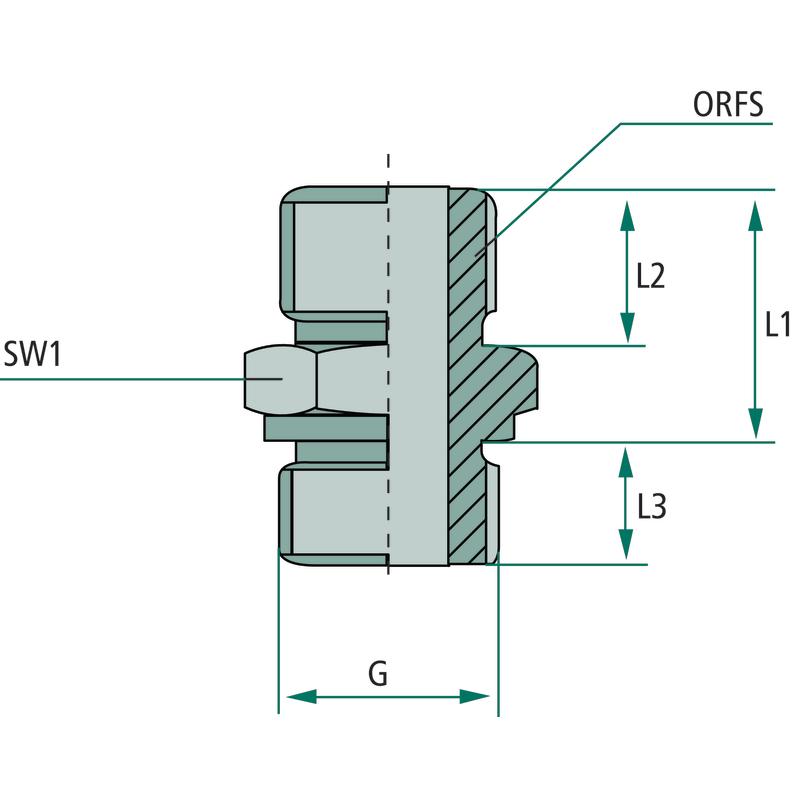 Straight hydraulic connector GA 1" G3/8" 420bar