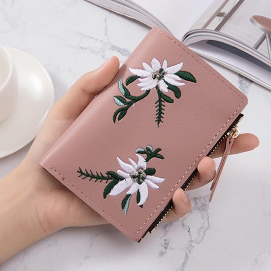 Yogodlns Модный кожаный короткий женский кошелек, женский маленький клатч, карман для монет, держатели для карт, женский кошелек с вышивкой