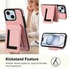 For iPhone 15 Plus Magnetic Case TPU + PU Leather Phone Back Cover with Detachable Card Holder