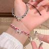 Runaway Princess Red String Bow Bracelet: Elegant, Versatile, Braided Jewelry for Women