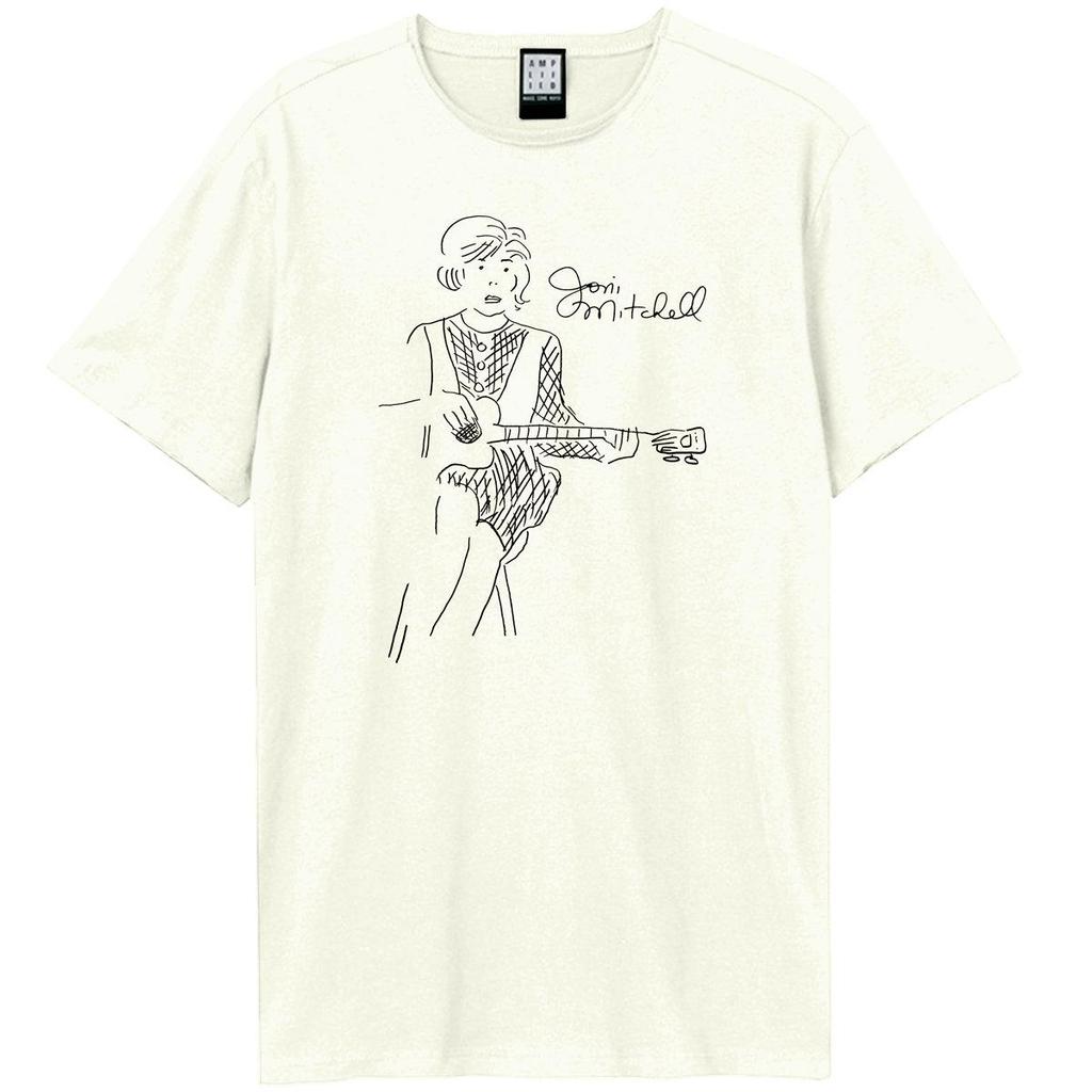 Amplified Unisex Adult Sketch Mug Joni Mitchell T-Shirt