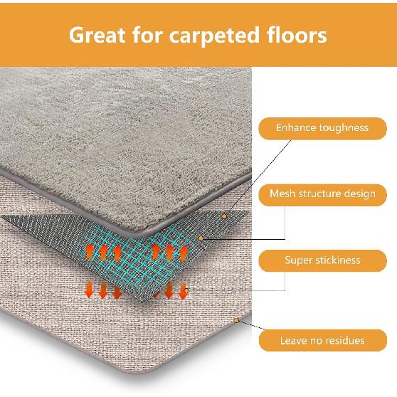 12Pcs Rug to Carpet Gripper for Area Rugs on Carpet, Non Slip Rug Pads Grippers for Hardwood Floors and Tiles