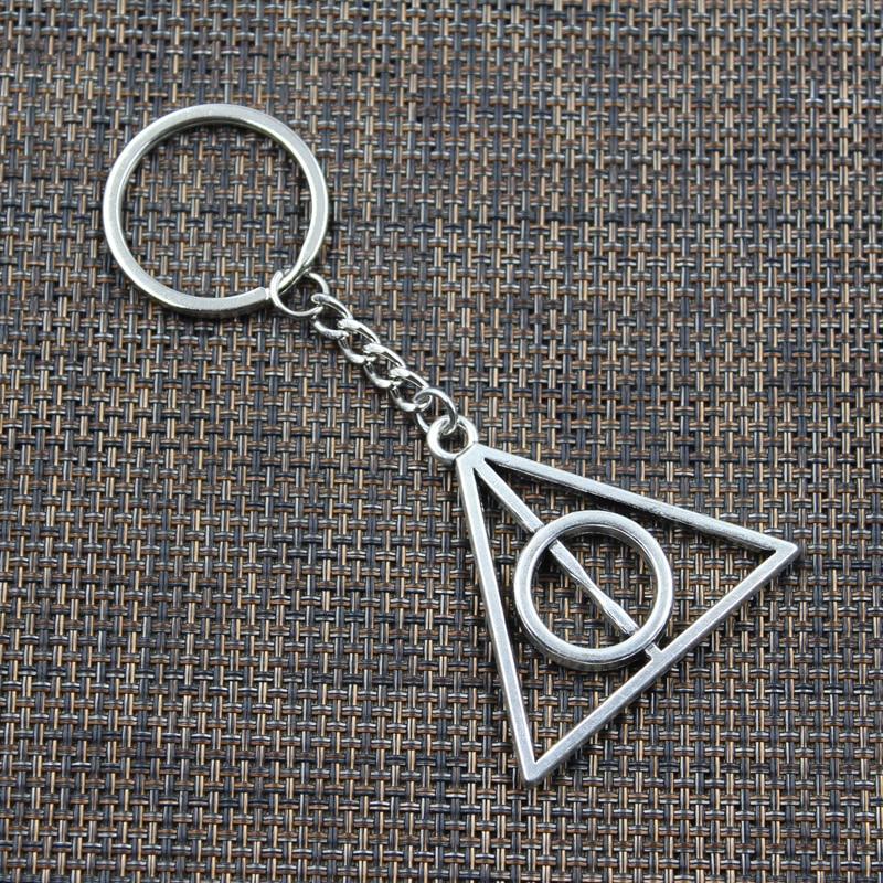 Модный брелок 45x48 мм Дары Смерти Бронзовый Серебряный Цвет Кулон DIY Мужские Ювелирные Изделия Автомобильный Брелок Кольцо Держатель Сувенир Для Подарка