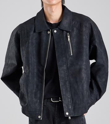 Куртка-бомбер Button Seoul Regular Fit из веганской кожи (черный)
