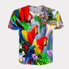 Summer Couple Trend Short Sleeved 3D Digital Printed Bird Series Casual Round Neck Plus Size T-shirt