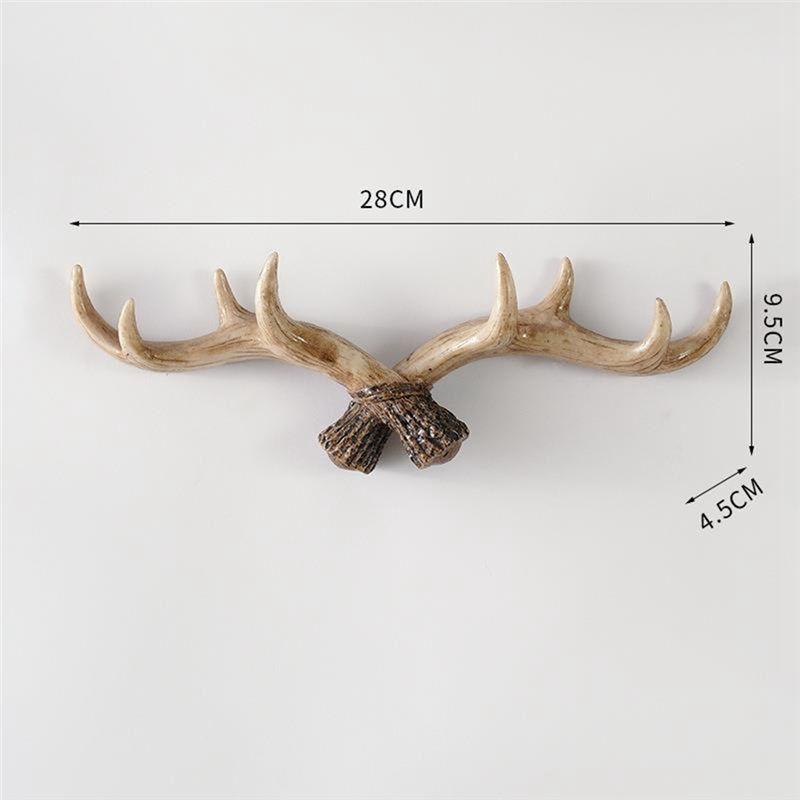 M-Modern-Vintage Deer Antlers Wall Hooks -28Cm Wall Mounted Clothes Hanger Coat Rack Key Holder For Decorative Wall Hook,B Easy