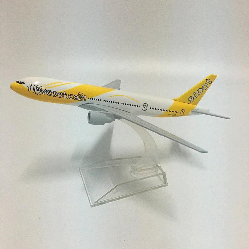 16 см Металлический литой самолет Singapore Scoot Flyscoot B777 Модель самолета Игрушка для подарка Дисплея Коллекции