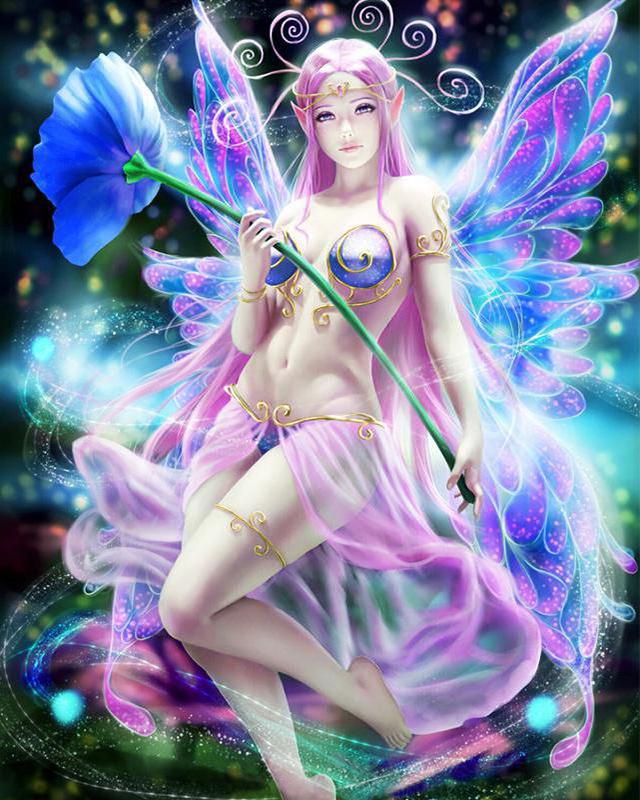 Алмазная картина Новые эльфы 5D DIY Алмазная вышивка крестиком женские картины из стразов Мозаичный декор для дома подарок для девочки