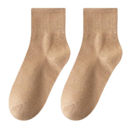 1 пара женских хлопковых носков средней длины без запаха тонкие однотонные высокоэластичные противоскользящие впитывающие пот не садящиеся спортивные носки на все сезоны