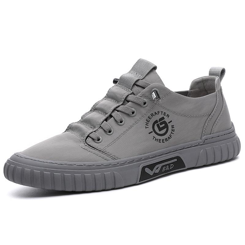 Летние мужские туфли из вулканизированной ткани Ice Silk Cloth Canvas Shoes Серые плоские повседневные туфли на шнуровке Non Leather Fashion Soft Walking
