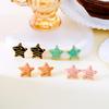 Colored Dripping Oil Starfish Star Titanium Steel Earrings Enamel Gold-Plated High Quality Earrings Beach Jewelry Gifts