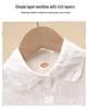 Spring 2024 Girls' White Long Sleeve Shirt with French Lace Collar