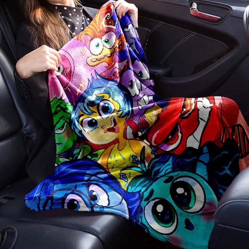 1pc Inside Out Printing Flannel Blanket for All Season, Unisex Cartoon Blanket, Office Blanket, Lunch Rest Blanket