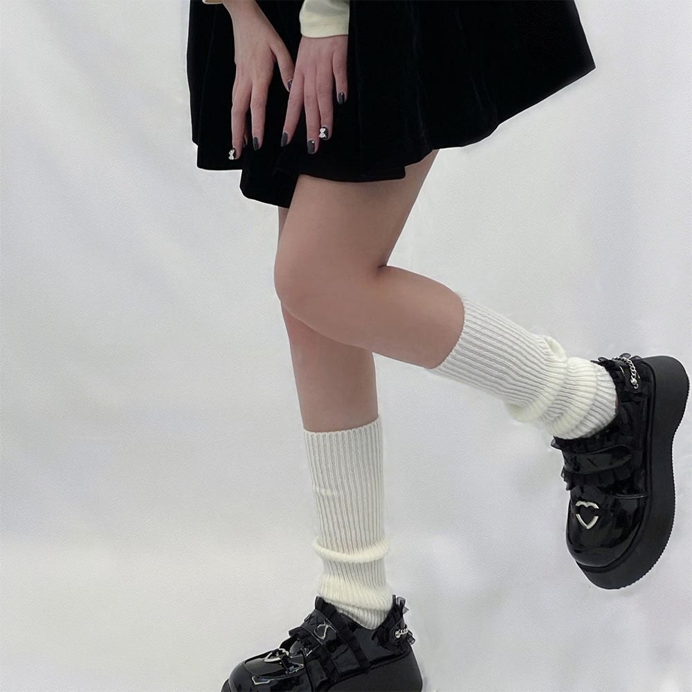 1 Pair Warm Knitted Winter Leg Warmers Long Footless Socks Leggings Knee High Socks