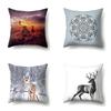 Polyester Pillowcase Automobile Decoration Home Printed Deer Pillowcase Waist Cushion Cover Car Cushion Head Cushion Cover