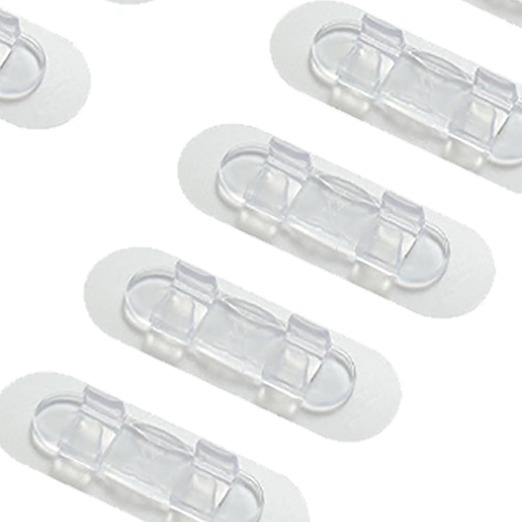 10pcs Adhesive Cable Clips Firm Secure Wall Wire Holders Cord Organizer for Home Office Workbench S