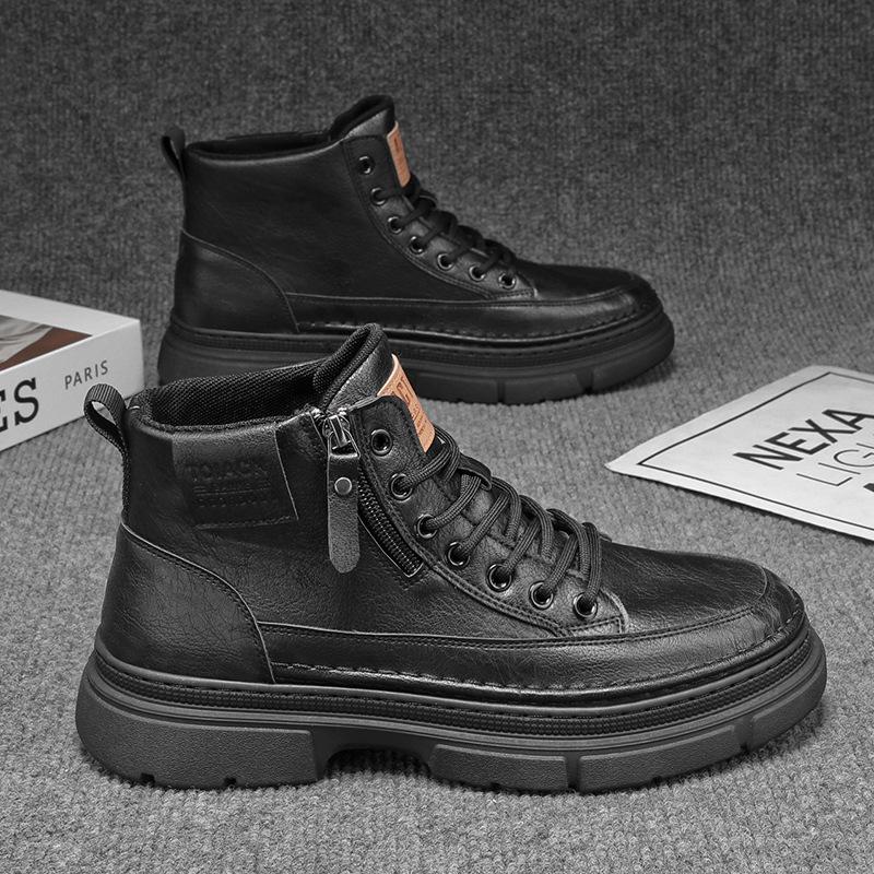 Ботинки Martin мужские весенние британские американские ретро локомотивные кожаные ботинки мужские повседневные кожаные ботинки усиливающие водонепроницаемые рабочие ботинки