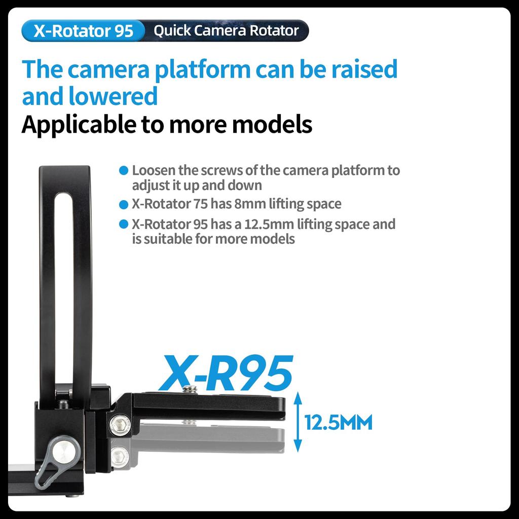 Fotopro Camera Vertical Bracket Tripod Mount Ring Lens Mount Rotation Collar Mount Plate for DSLR SLR Compatible with Arca Type For Lens 1/4 84.8mm