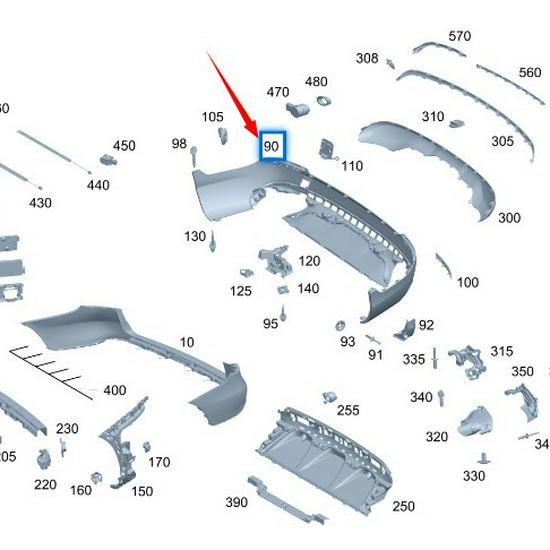Suitable Rear Bumper Lower Valance for Mercedes-Benz X253 GLC