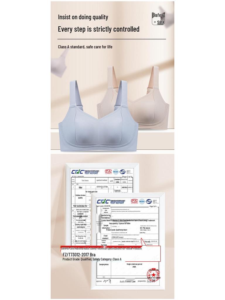 Rabbit Ear Seamless Wirefree Bra: Large Bust Minimizer, Soft Support, Adjustable, Anti-Sagging, Side Smoothing - Perfect for Summer.
