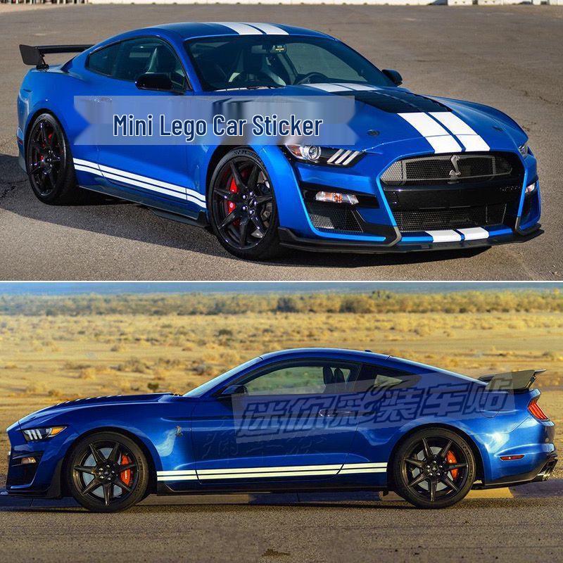Ford Mustang GT Гоночные полосы: Наклейки на боковые юбки и капот для модифицированных автомобилей