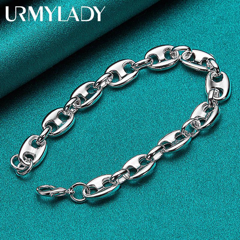 Браслет-цепочка из стерлингового серебра 925 пробы для женщин и мужчин, модные ювелирные изделия для свадебной вечеринки
