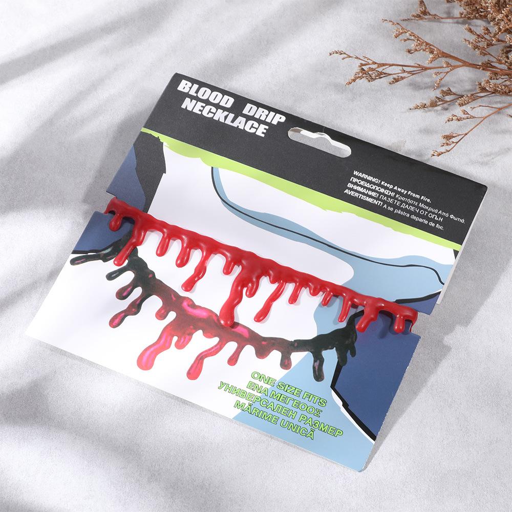 Горячее ожерелье на Хэллоуин с преувеличенной индивидуальностью, регулируемое ожерелье из смолы с подвеской в виде крови.