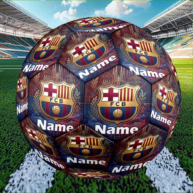 Custom Name Personalized FOOTBALL Club Barcelona Print Size 5 Soccer Ball Training & Match Football, for Team, Kicking, Gift for Football Enthusiasts