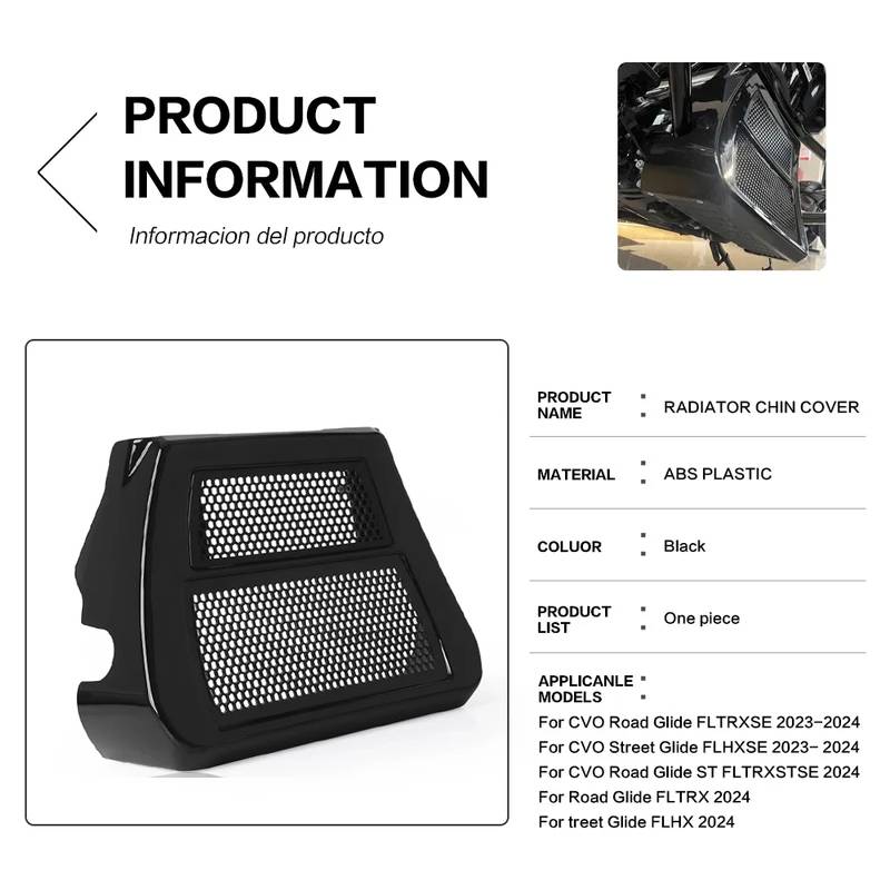 NEW For Harley CVO Road Glide 2023 2024 Motorcycle Radiator Chin Cover Lower Fairing Spoilers Black CVO Street Glide FLTRX FLHX