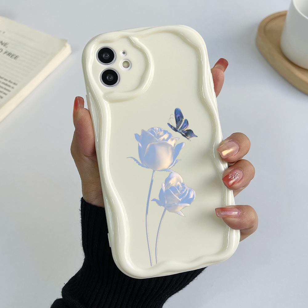 Чехлы для телефонов LZ16 flower Clear Soft Wave для Samsung S24 S23 Ultra S20 FE A54 A14 A52s A51 S10 Huawei Honor 90 Защитная задняя крышка