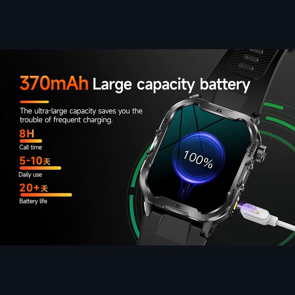 Спортивные смарт-часы для мужчин и женщин со светодиодным фонариком, сенсорным экраном 1,96 дюйма, 100+ спортивных режимов, водонепроницаемые, совместимые с BT 5.2 для Android и iPhone