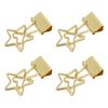 100 Pcs  Clips Star Shape Paper Clamps Hollow Long Tail Stationery Clip for School Office Gold