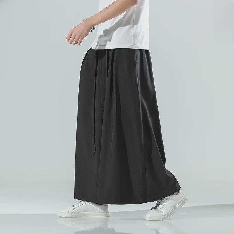 Men's Retro Chinese Style Wide-Leg Lantern Pants - Plus Size & Loose Fit