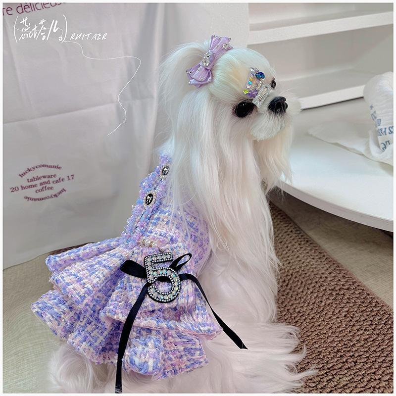 Pet Plush Autumn/Winter Dress Cute Backpack Coat Teddy Cat Woolen Coat Dog Dresses for Small Dogs Puppy Clothes