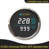 Новый GPS-спидометр 52 мм 0-999 миль/ч, узлов, км/ч, регулируемый, с компасом, для морских лодок, яхт, универсальный 12 В 24 В, без одометра